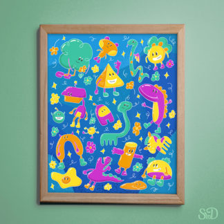 Doodle Party Print