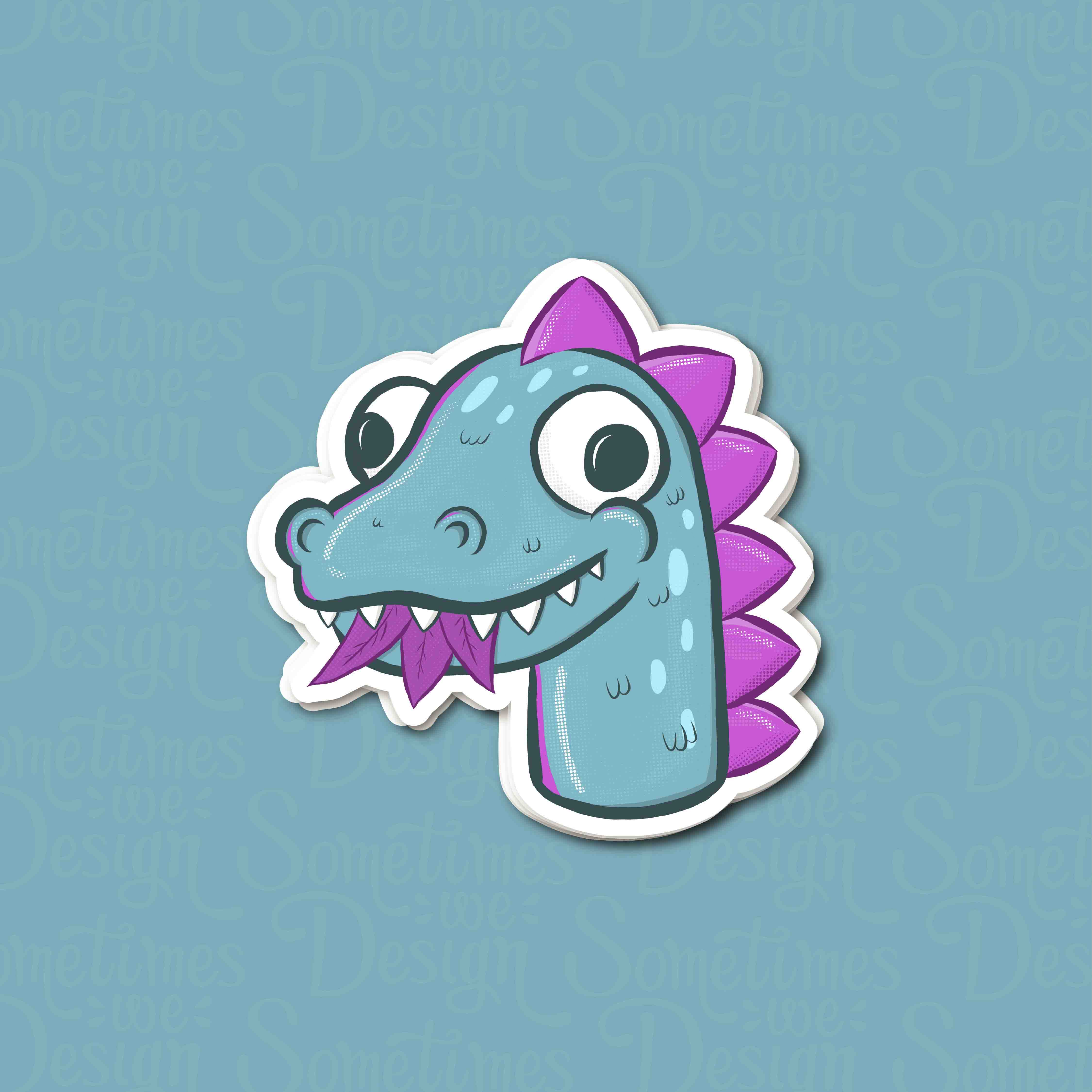 Wide Eyed Dinosaur Sticker