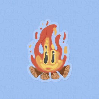 Transparent Fire Character Sticker