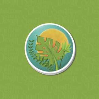Monstera Plant Circle Sticker