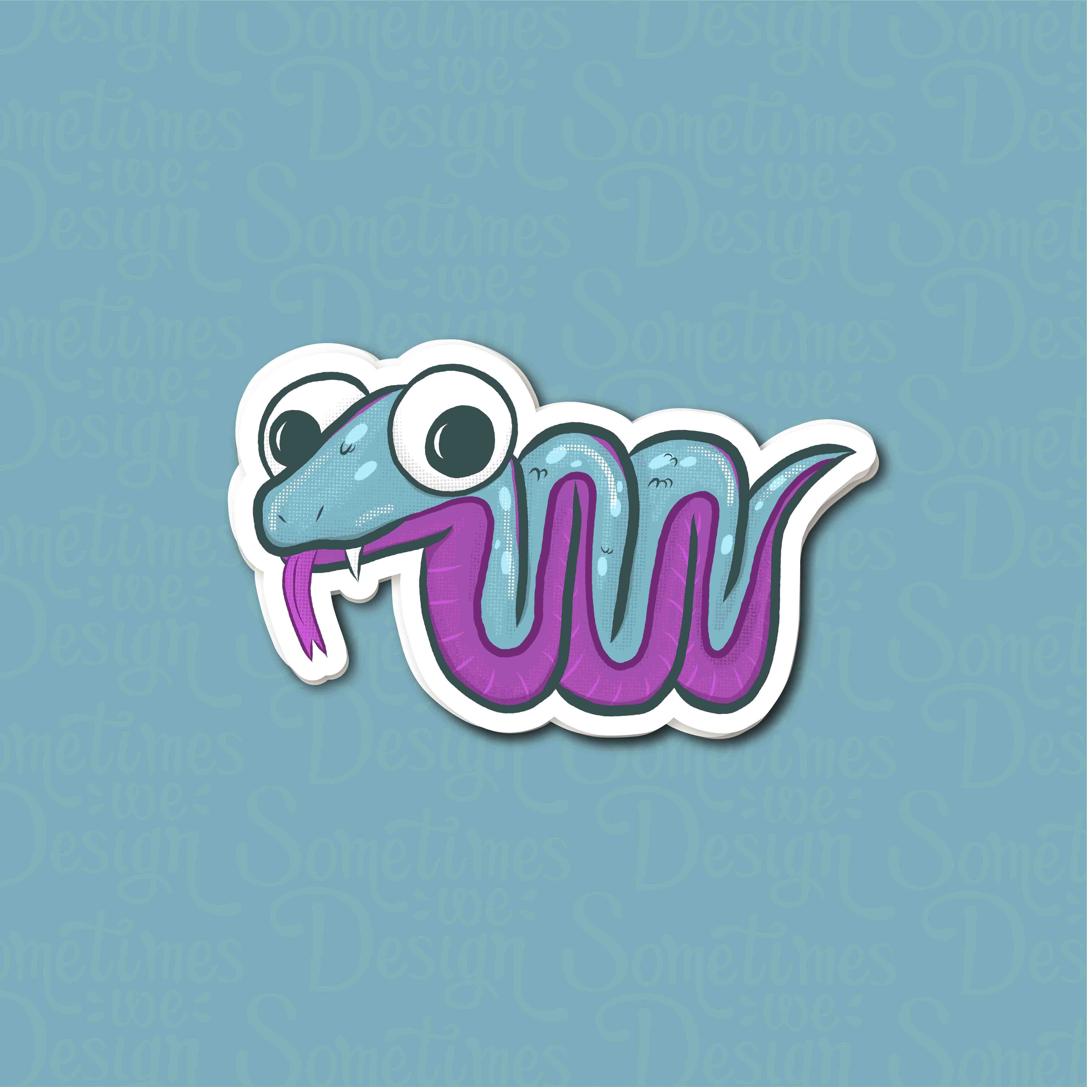 Wide Eyed Snake Sticker