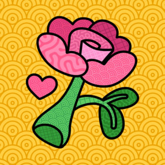 Patterned Rose Print